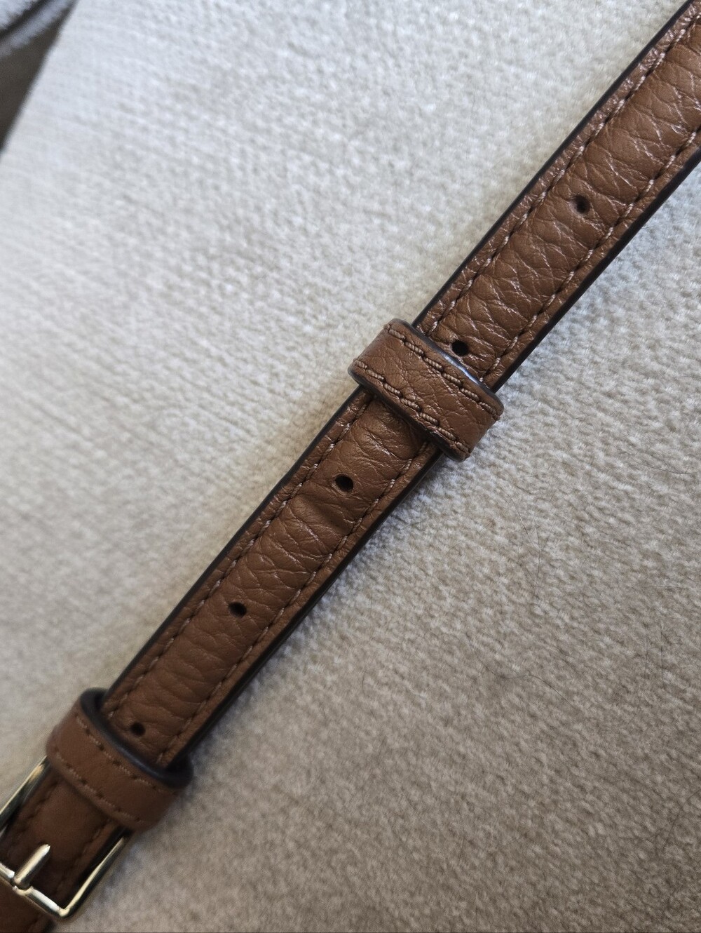 Kate Spade Brown Pebbled Leather Crossbody with Gold Logo - Picture 12 of 14